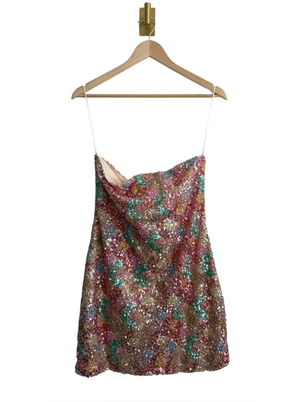 12th Tribe Multicolor Sequin Strapless Mini Dress Party Cocktail Size M